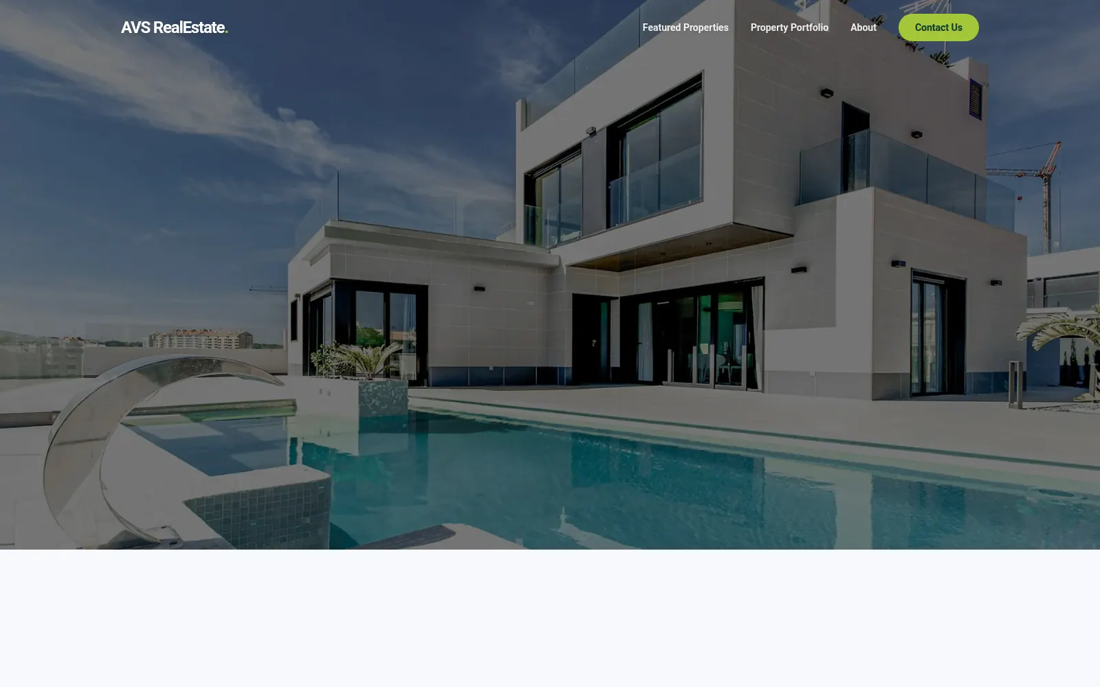AVS Real Estate live homepage