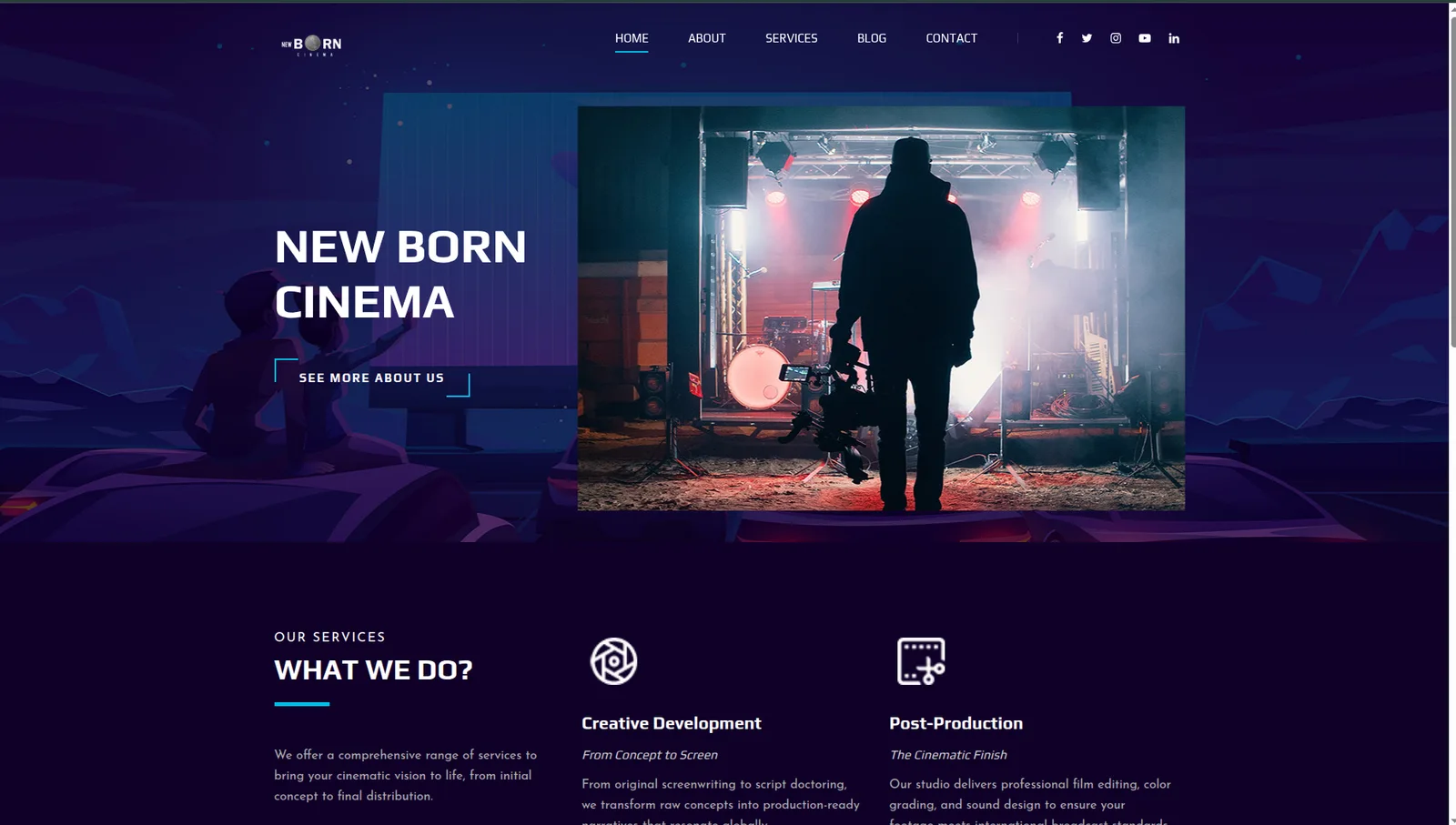 Newborn Cinema live homepage